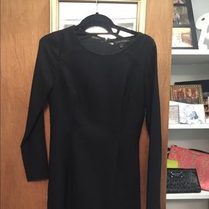 Banana Republic pleated black flare dress